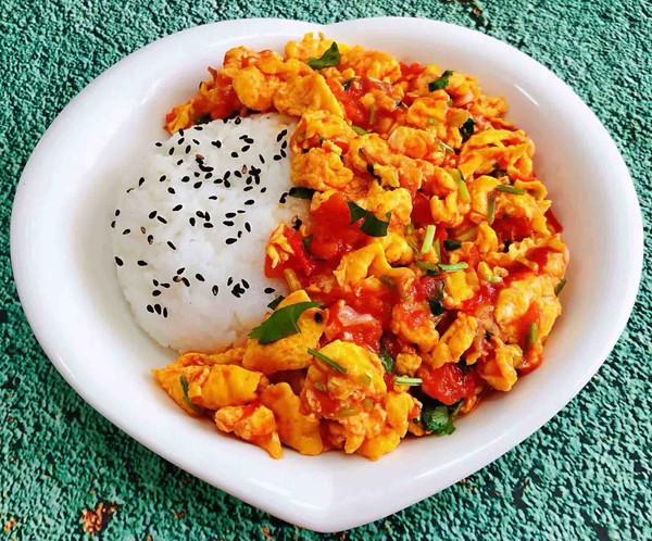 Tomato Stir Fried Egg Rice Bowl番茄炒蛋盖飯