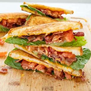 Image for BLT Panini Grilled Bread, Bacon, Lettuce, Tomato.