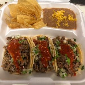 #11   3 Soft Taco w/ beans & Rice Plate
